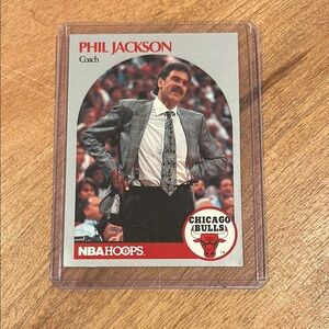 1990 NBA Hoops trading card features Phil Jackson